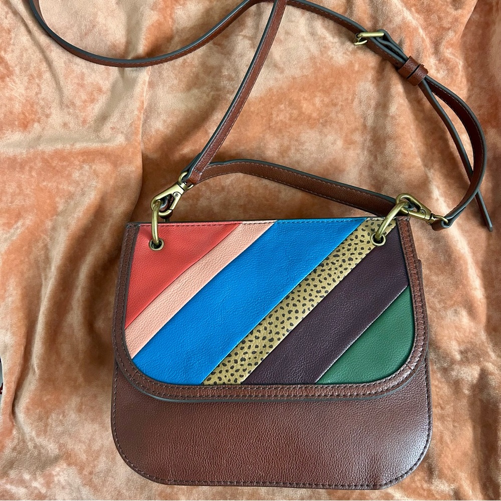 Fossil Belmont Multicolor Leather Crossbody Bag